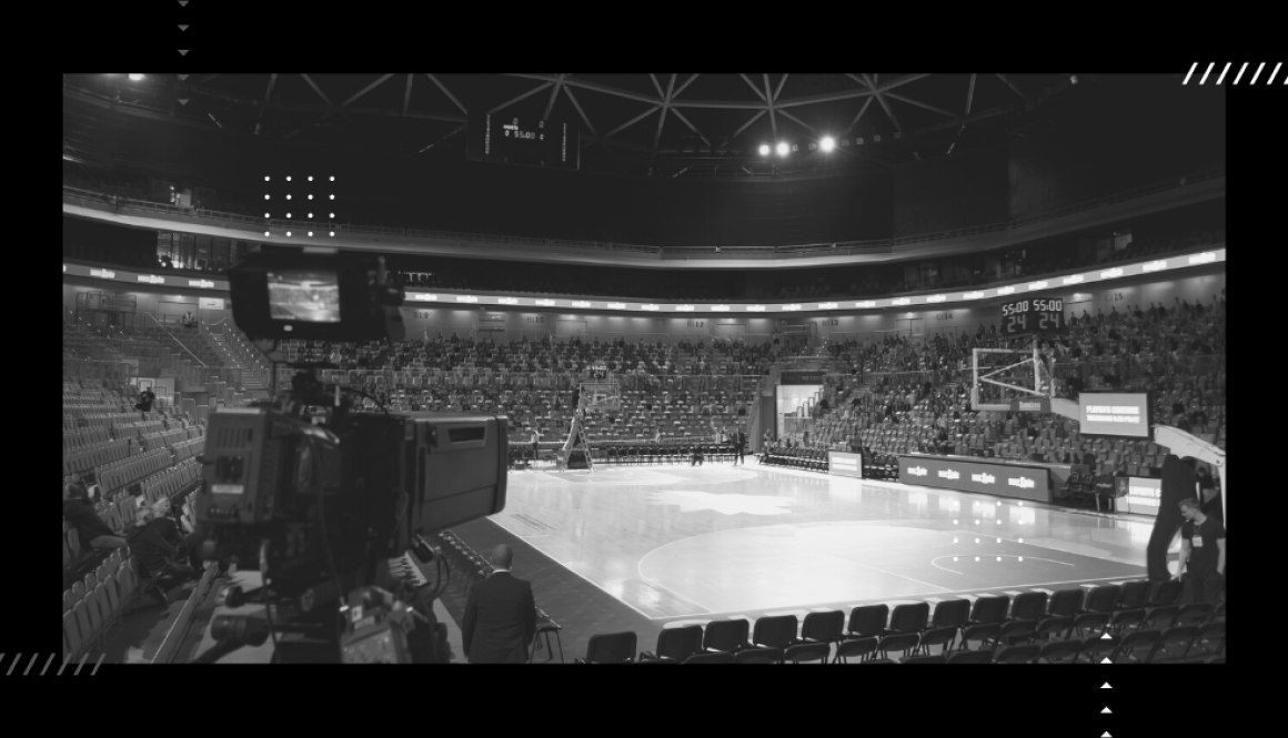 Empty basketball court.