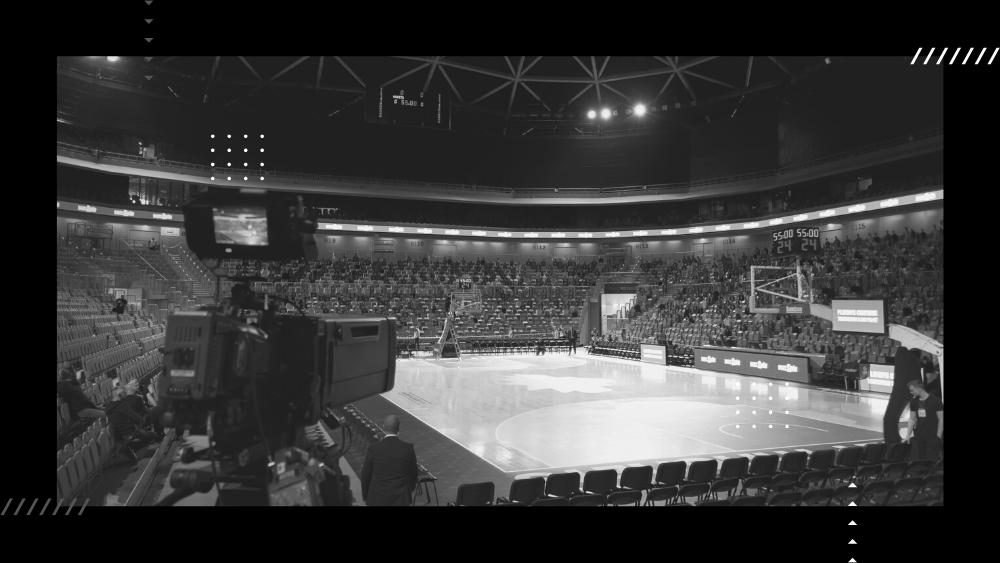 Empty basketball court.